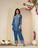 Blue Embroidered Co -ord Set