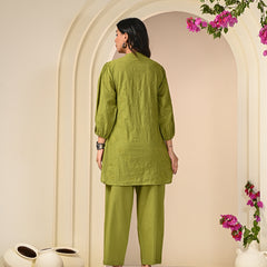 Green Embroidery Co-ord Set