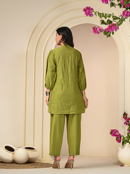 Green Embroidery Co-ord Set