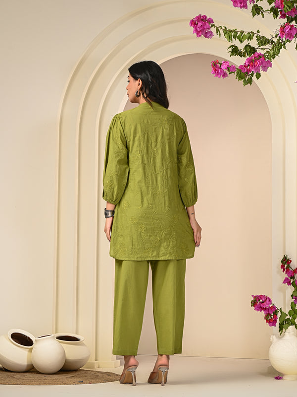 Green Embroidery Co-ord Set