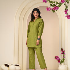 Green Embroidery Co-ord Set