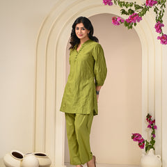 Green Embroidery Co-ord Set