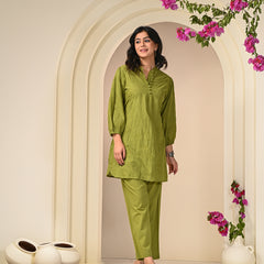 Green Embroidery Co-ord Set