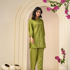 Green Embroidery Co-ord Set