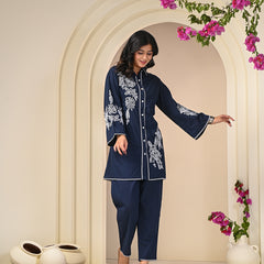 Blue Embroidery Co-ord Sets 