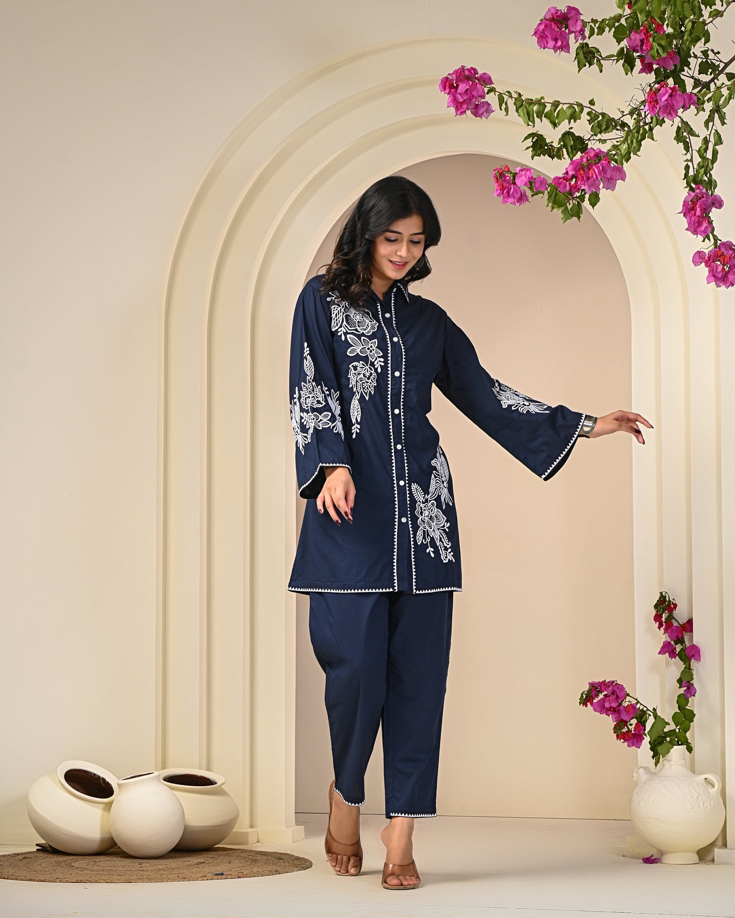 Blue Embroidery Co-ord Sets 