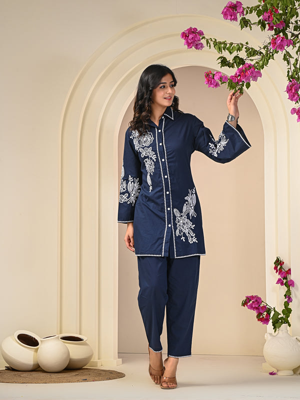 Blue Embroidery Co-ord Sets 