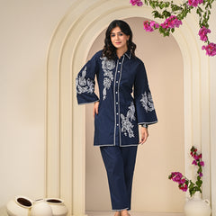 Blue Embroidery Co-ord Sets 