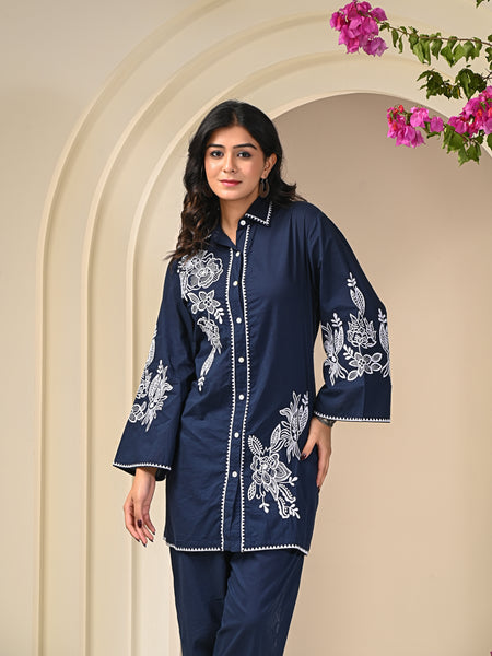Blue Embroidery Co-ord Sets 