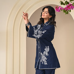 Blue Embroidery Co-ord Sets 