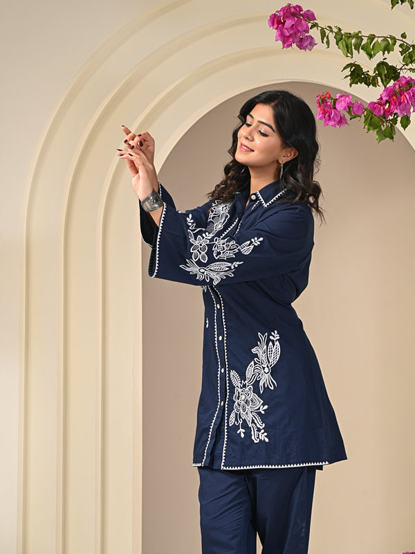 Blue Embroidery Co-ord Sets 