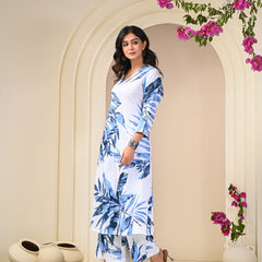 White Print Cotton Co-ord Set