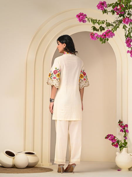 Colourful Embroidered Cotton  Co-Ord Set