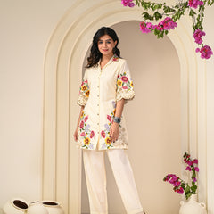 Colourful Embroidered Cotton  Co-Ord Set