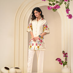 Colourful Embroidered Cotton  Co-Ord Set