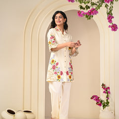 Colourful Embroidered Cotton  Co-Ord Set