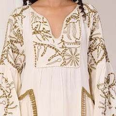 midi white Embroidery dresses