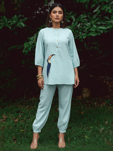 Mint Aviary Printed Cotton Co-Ord Set