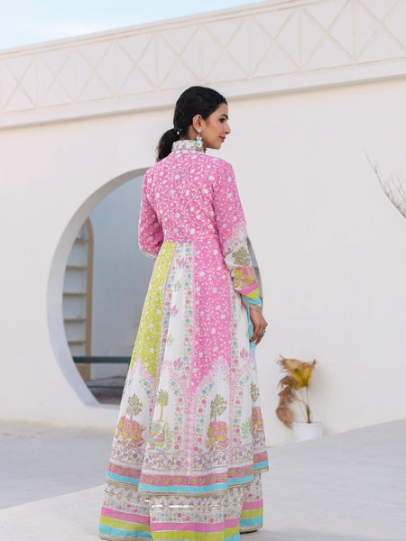 Ethereal Multi Colored Angrakha Suit Set