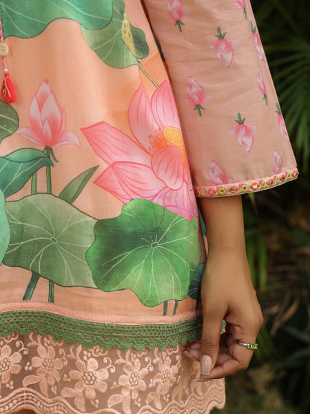 Peachy Floral Printed Co-ord Set