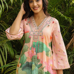Peachy Floral Printed Co-ord Set