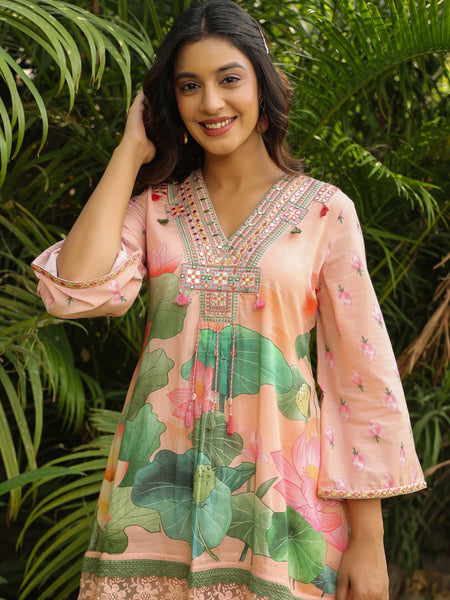 Peachy Floral Printed Co-ord Set