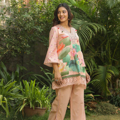 Peachy Floral Printed Co-ord Set