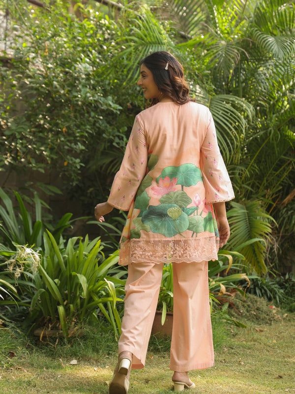 Peachy Floral Printed Co-ord Set