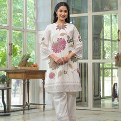 Floral Printed Off White Co-ord Set
