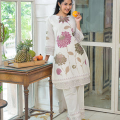 Floral Printed Off White Co-ord Set