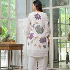 Off White Flower Print Co-ord Set