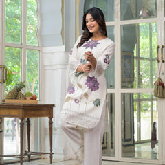Off White Flower Print Co-ord Set