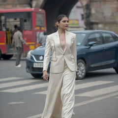 Boho Luxe Cream Kutchi Patchwork Blazer