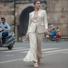 Boho Luxe Cream Kutchi Patchwork Blazer