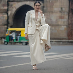 Boho Luxe Cream Kutchi Patchwork Blazer