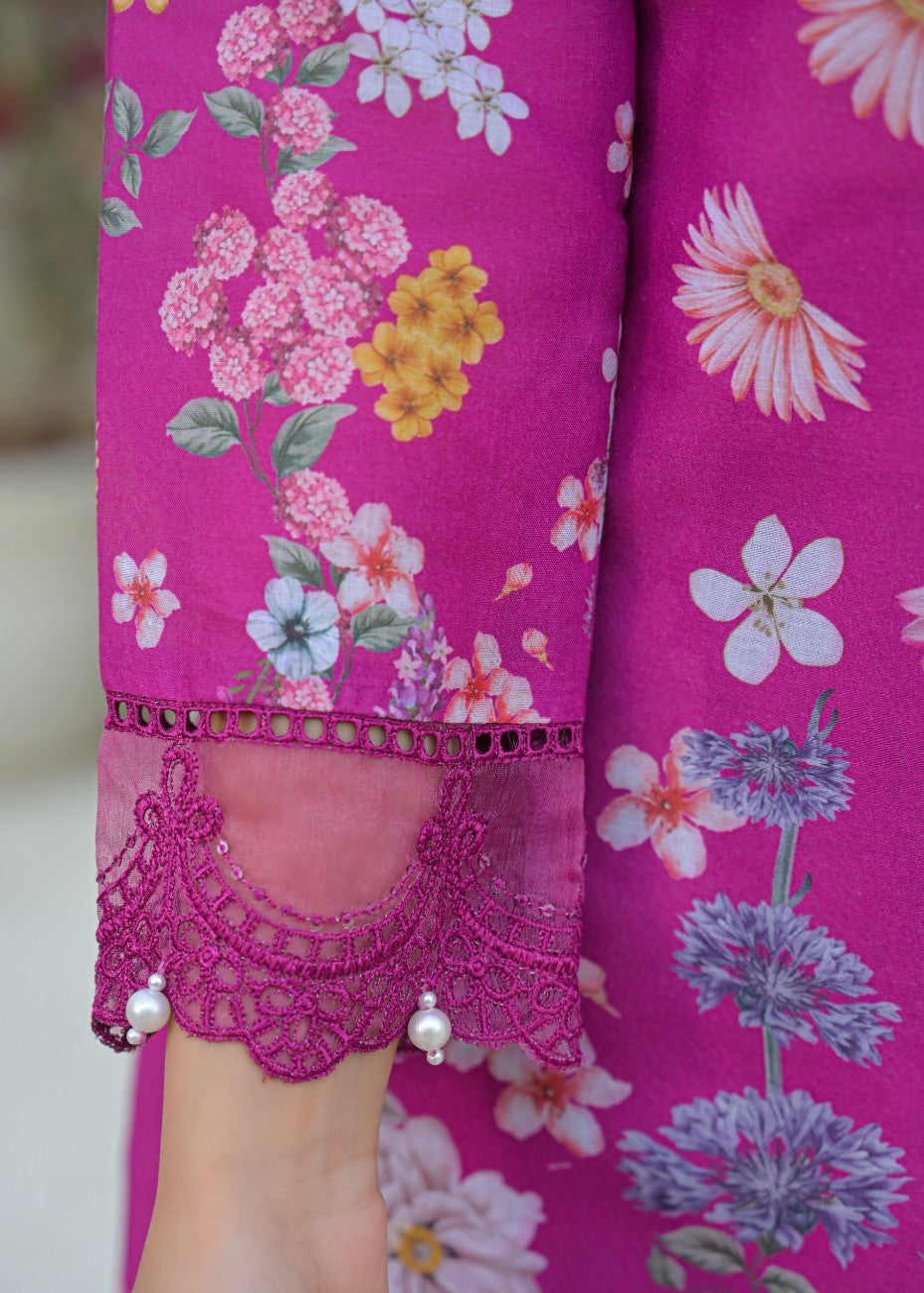 Premium Floral Printed Kurta Palazzo Dupatta Set