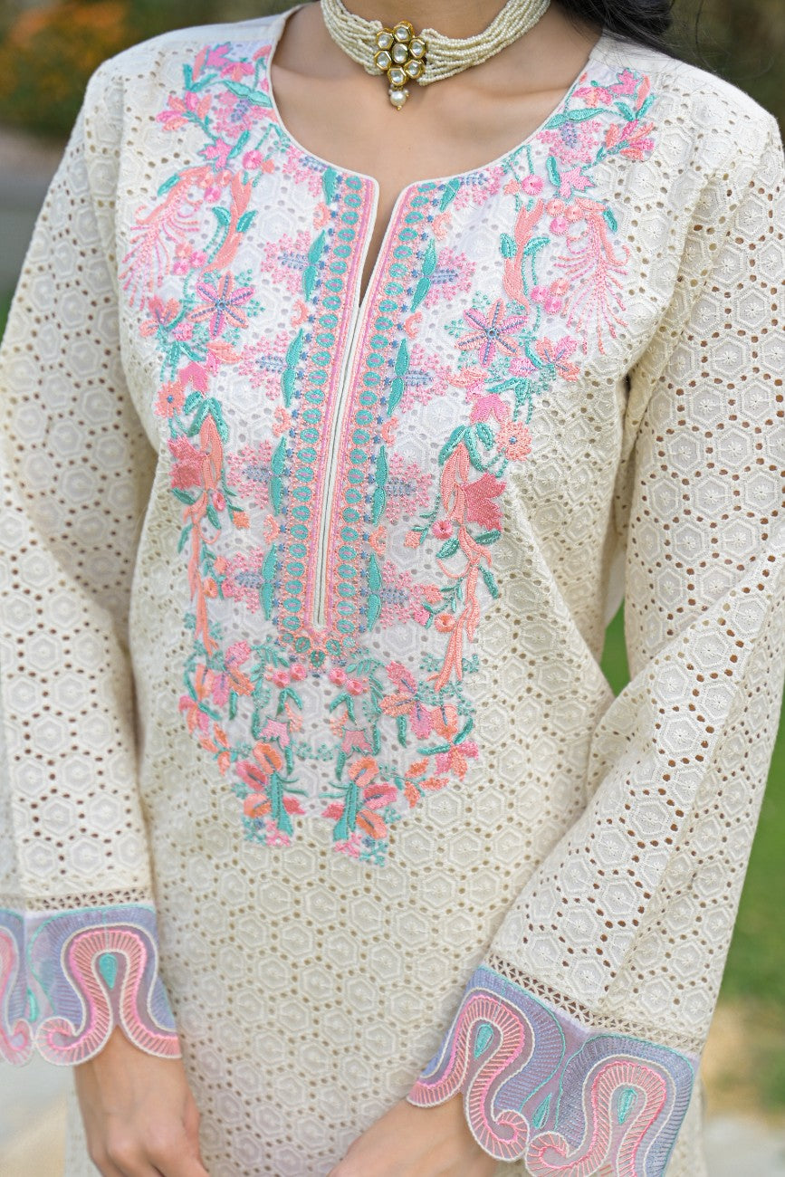 Luxury Embroidered Straight Kurta Set For Festive Wear