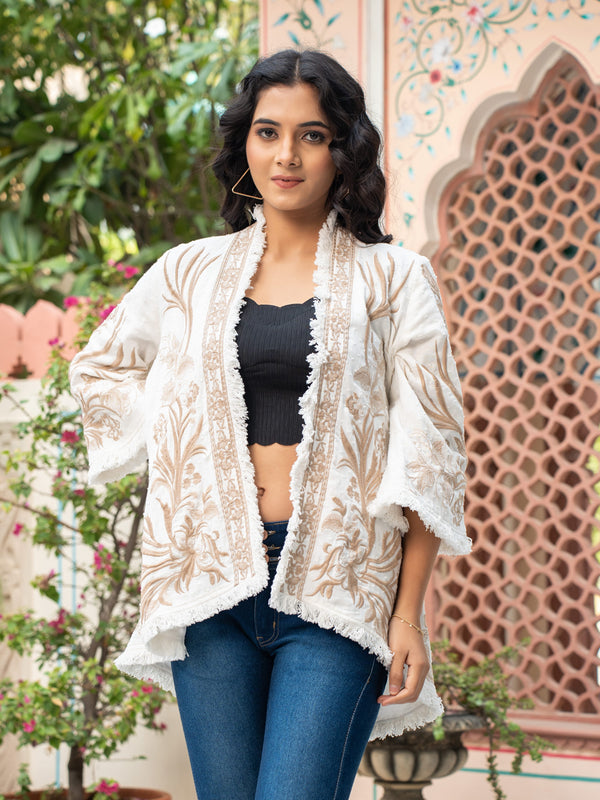 Elegant White Cotton Jacket