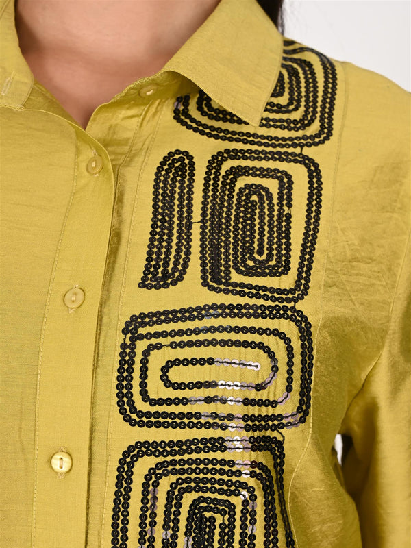 Marigold Yellow Sequin Work Co-ord Set