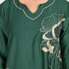 Designer Green Viscose Embroidered Co-Ord Set