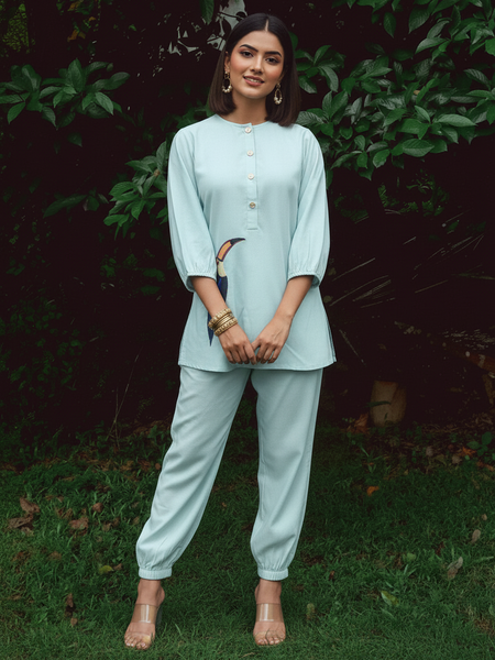 Mint Aviary Printed Cotton Co-Ord Set