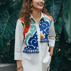 Tropical Muse Embroidered Cotton Co-ord Set