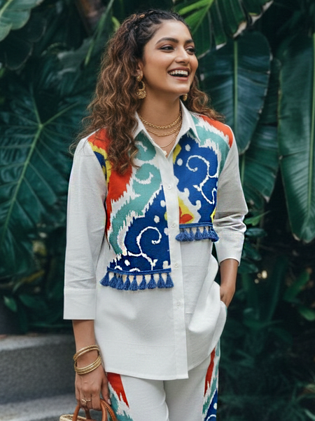 Tropical Muse Embroidered Cotton Co-ord Set