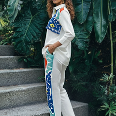 Tropical Muse Embroidered Cotton Co-ord Set