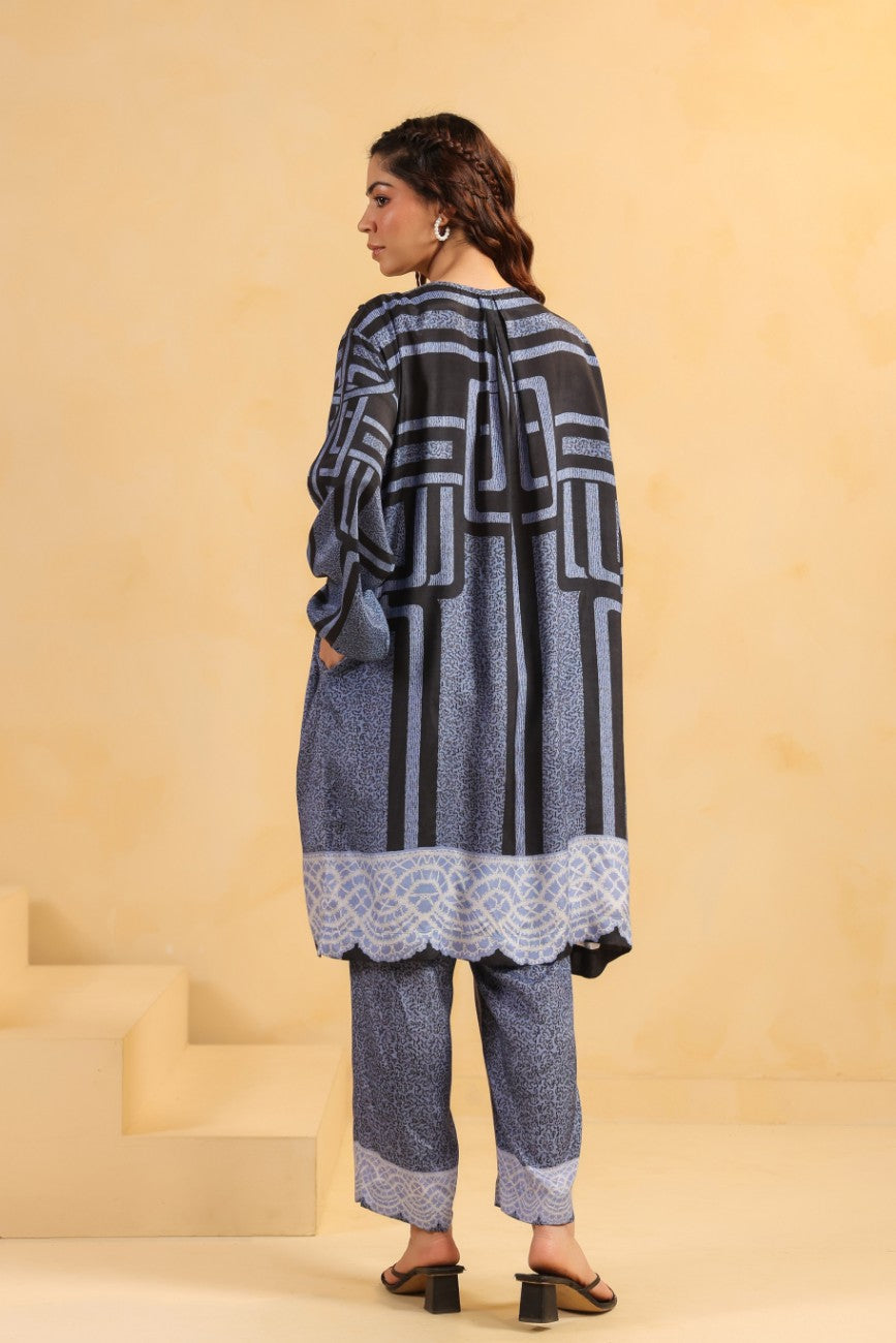 Midnight Blue Maze Co-ord Set