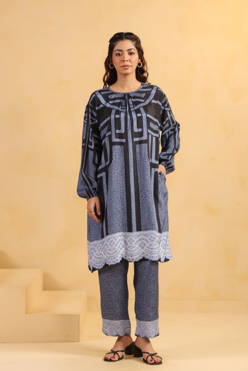 Midnight Blue Maze Co-ord Set