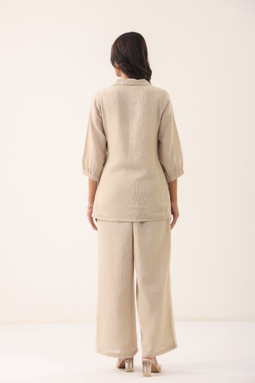 Women Beige Horse Print Comfort Fit Co-ord Set