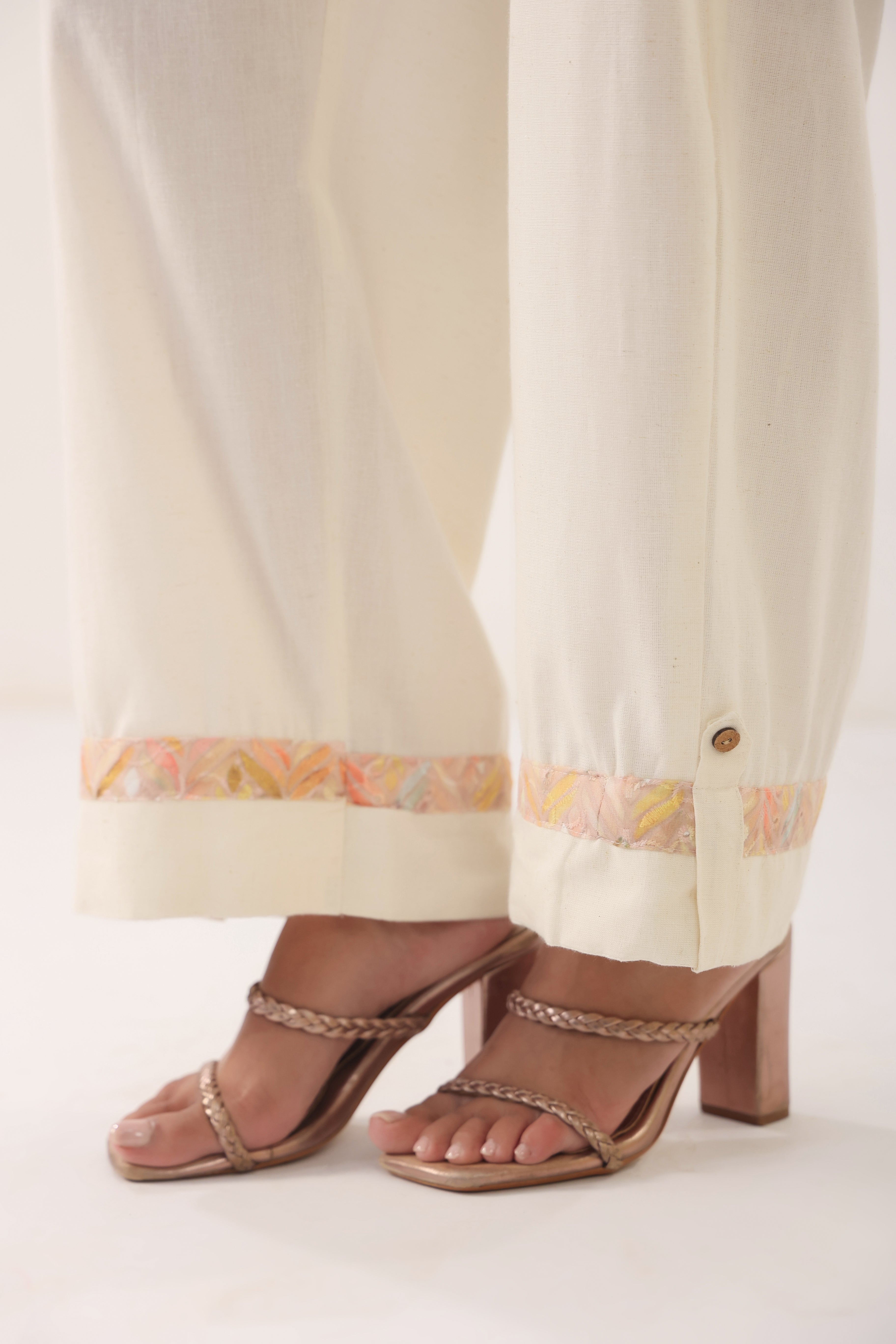 Women Peach Printed Shirt Style Top with Flared Pants Set