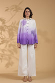 Lavender Embroidered Cotton Top