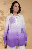 Lavender Embroidered Cotton Top